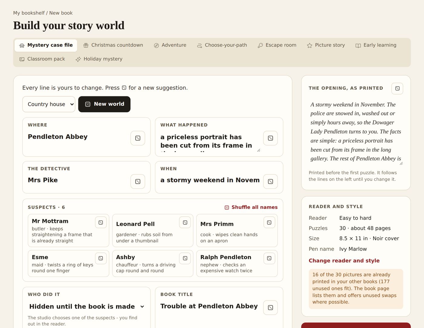 Nonogram Story Studio Step 1